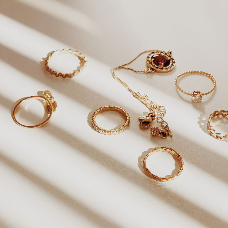 Gold Buyers Assortment Of Rings In Light