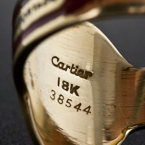 Jewellery Identification Hallmark On Cartier 18k Ring 
