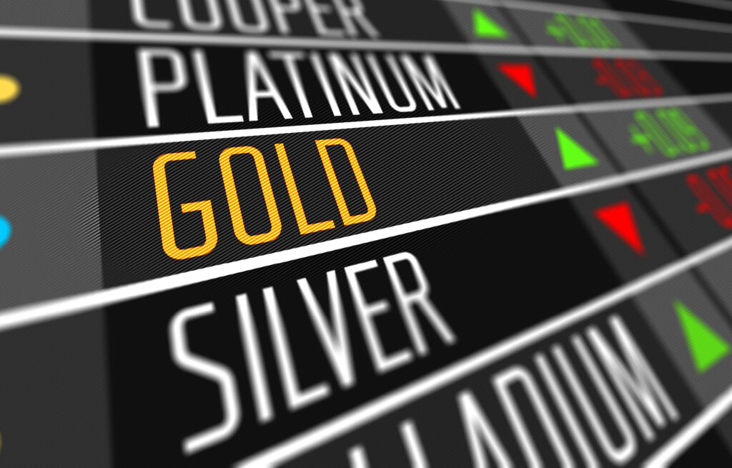 Global Gold Price On The Stock Market Screen 
